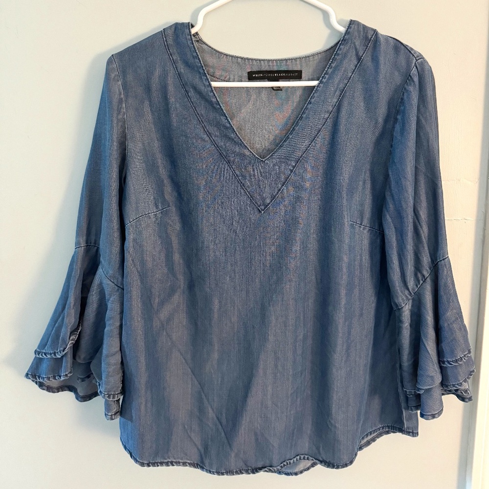 Shimmery Bell Sleeve Blouse from WHBM
